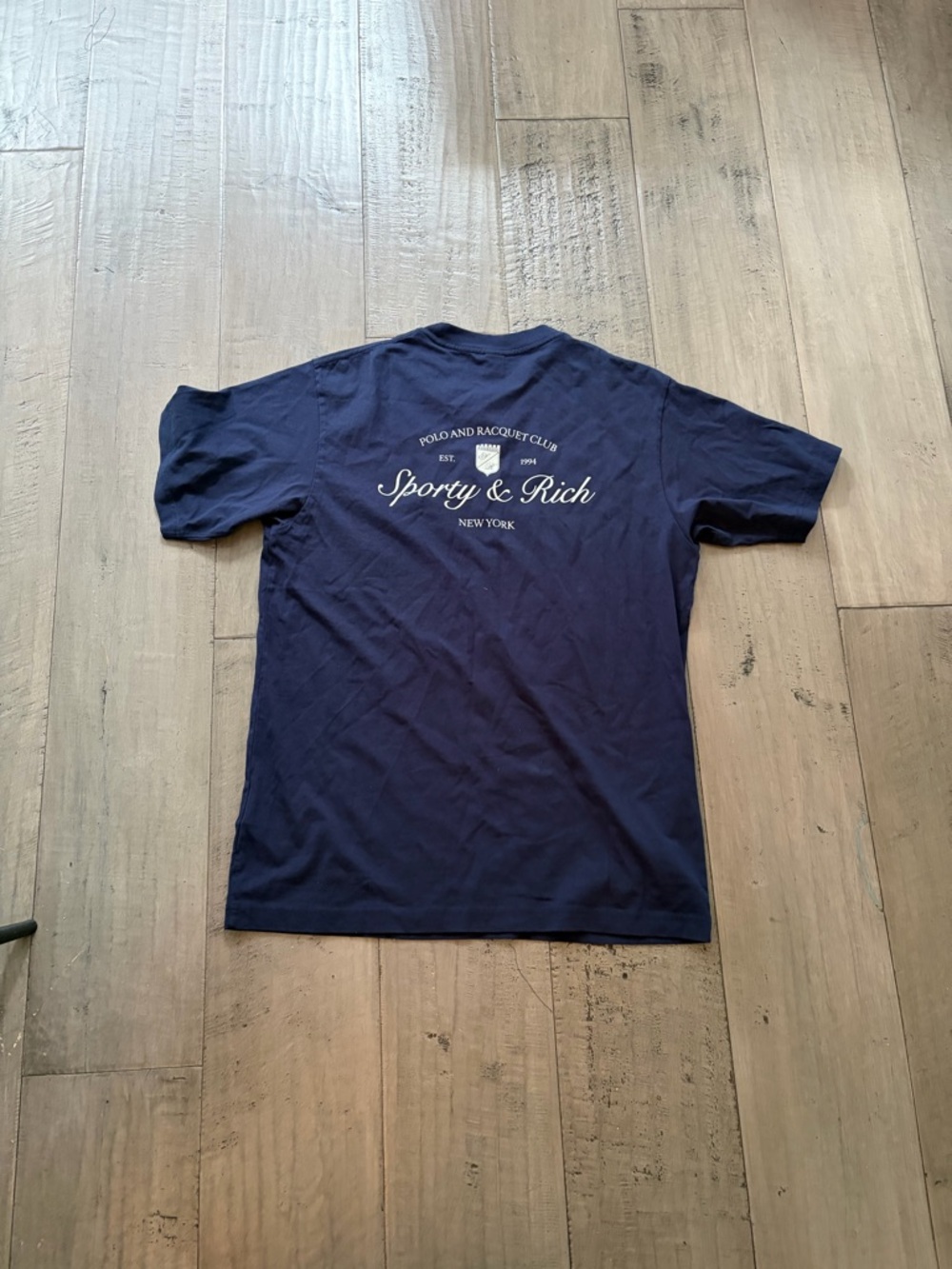 Sporty & Rich Navy Short-Sleeve Logo Tee - Picture 2 of 5